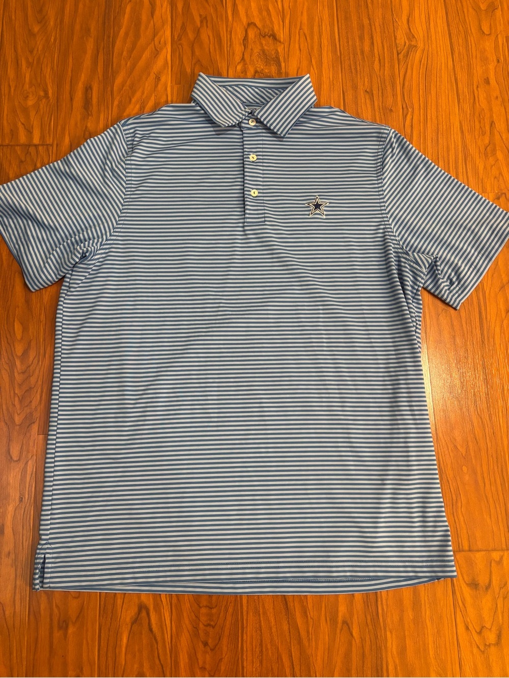 Vineyard Vines Dallas Cowboys Performance Polo Mens Large Blue Striped